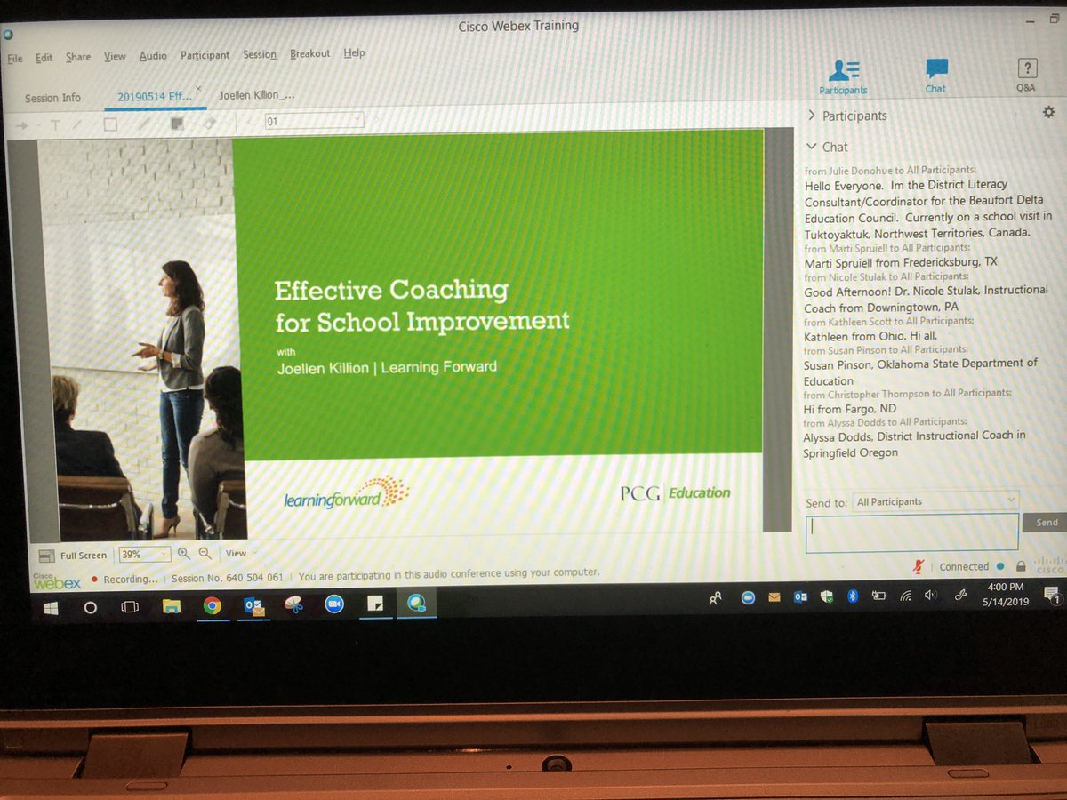 Excited for some professional learning this afternoon thanks to <a href="/LearningForward/">Learning Forward</a> &amp; <a href="/jpkillion/">Joellen Killion</a> - LIVE Webinar: Effective Coaching for School Improvement #CoachingMatters #InstructionalCoaching #ProfessionalLearning