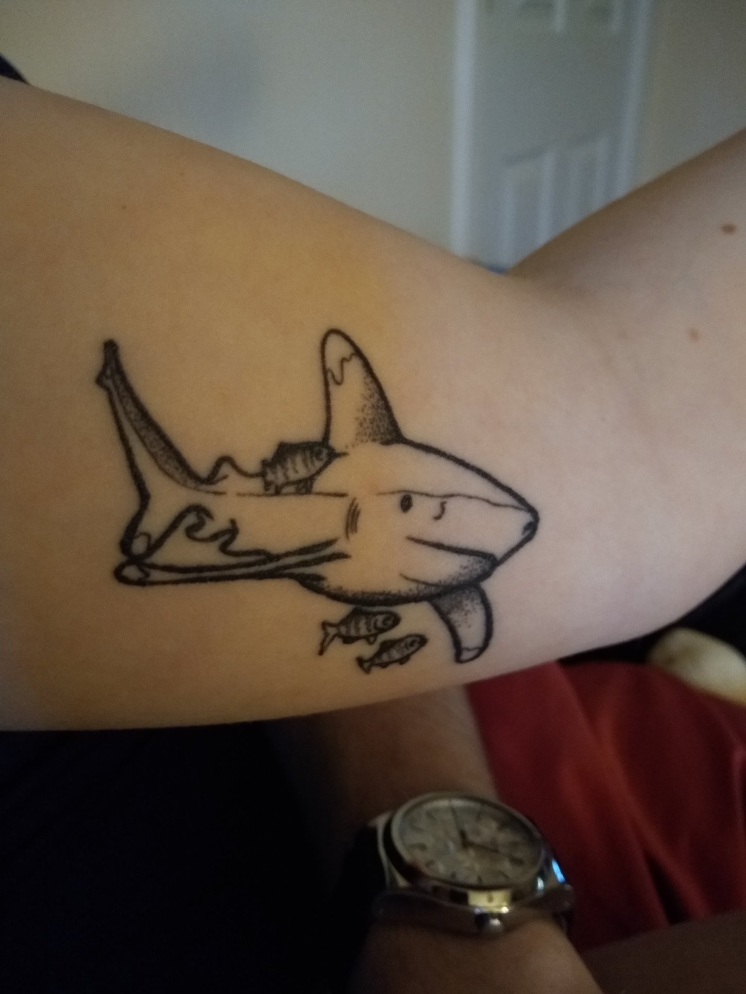 sketch of a dark shark tattoo design on Craiyon