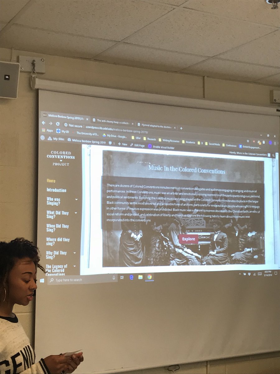 CulturedModesty's tweet photo. .@MsBenbowReads presents “Music In the Colored Conventions” exhibit for #CCPClass
@drkmttr82 @a_ttate @ZinnEdProject @AmAntiquarian @kcarterjackson @CCP_org @jimccasey1 @YaleGLC @citeblackwomen @robgreeneII @buildinghouses7 @ClevelandKimchi https://t.co/OxhZn7RHpG