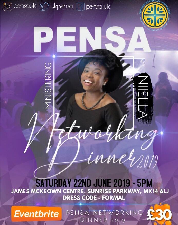 LET THE COUNTDOWN BEGIN! The ONLY place to be on Saturday 22nd June 2019 for our annual PENSA NETWORKING DINNER! It is sure to be bigger and better, with the wonderful <a href="/NiiellaOfficial/">Niiella Official</a> ministering. Not to be missed! Be there! 🙌🏽 eventbrite.co.uk/e/pensa-networ…