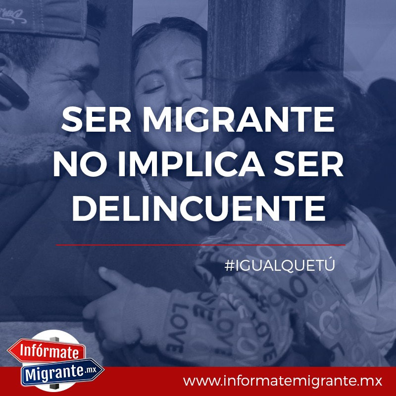 InformaMigrante's tweet photo. El ingreso no formal al país de la población migrante no es motivo para criminalizar su actuar y tratarlo como tal... #IGUALQUETÚ https://t.co/WD9iT3QxGz