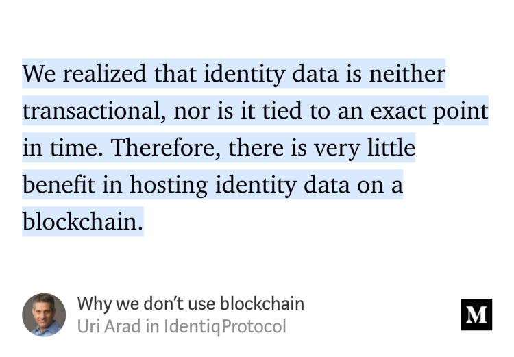 yanivf's tweet photo. While @microsoft and @hyperledger are running to put identities on a Blockchain, this small startup gets it. https://t.co/KXHHn5qySG https://t.co/vSxVUF6yi2
