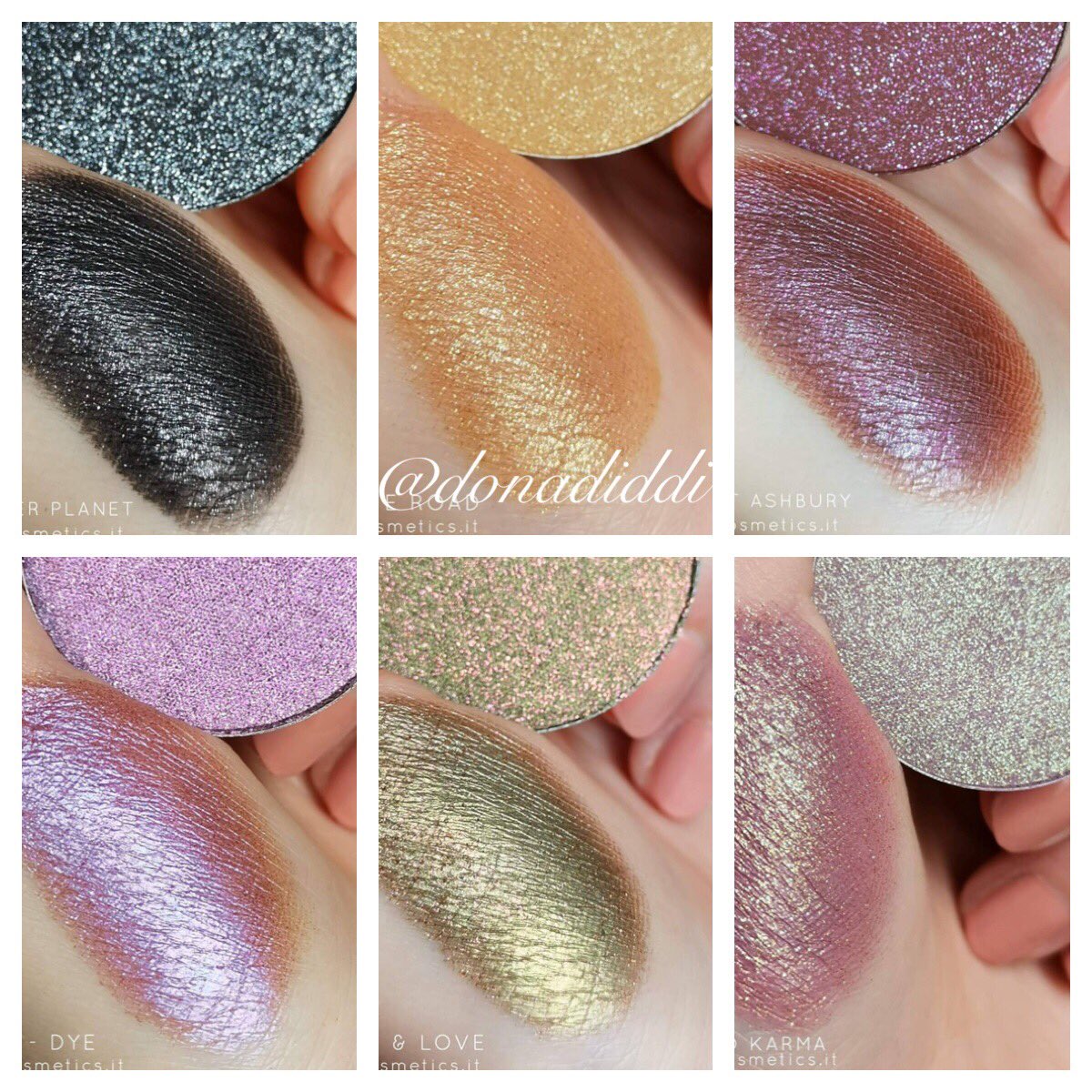donatda's tweet image. #Repost @NeveCosmetics with @make_repost
🇬🇧 Swatches of the new 6 eyeshadows from #Sparkling67 collection. #BlogHer18 #bloggerlife #thebloggershub #BloggerLoveShare #bloggerclan #bloggerbabesRT #GRLPOWR #bblogger #EveryBlogRT #InfluencerRT #BloggingBridges #darkintobeautyRT