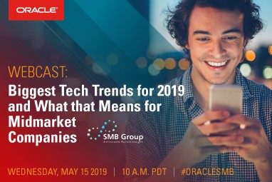 Top SMB/Midmarket Tech Trends and What It Means for Growing Businesses @lauriemccabe @SMBgroup #OracleSMB #SMB #midmarket #IndustryResearch #SMBTechTrends #webcast @Oracle dy.si/95yLh