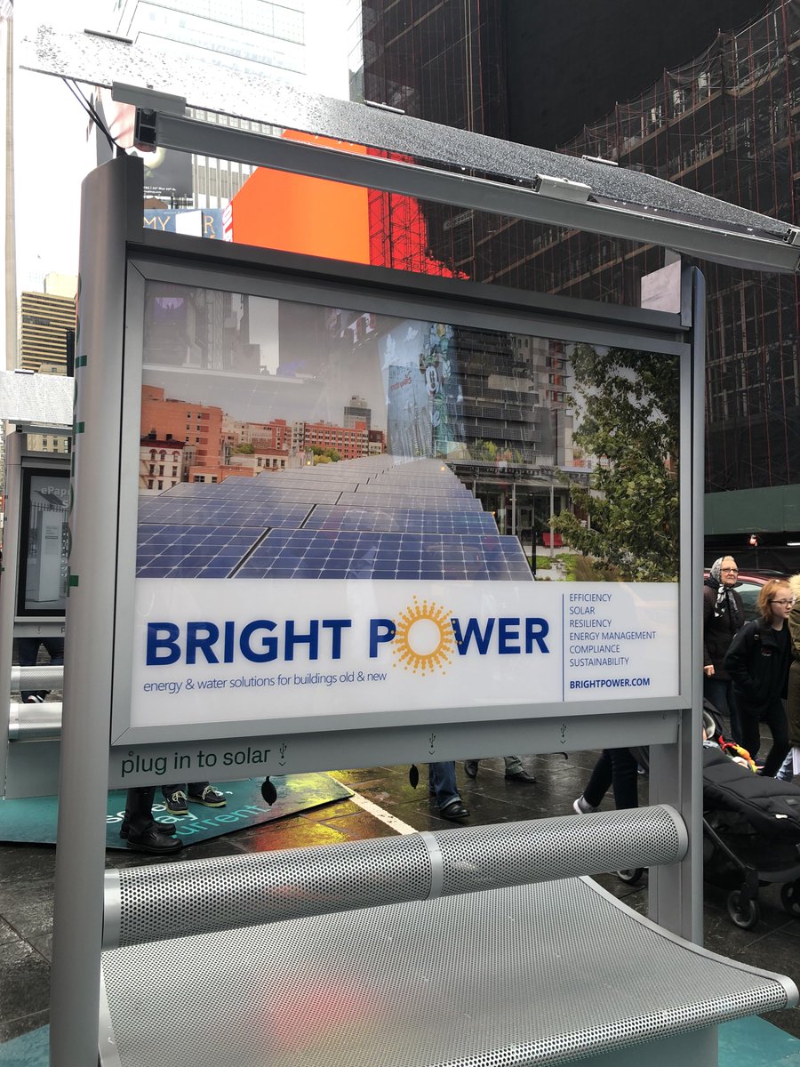 BrightPowerInc's tweet photo. Have you stopped by the #DesignPavilion for #NYCxDESIGN? Check out Bright Power's @solstreet_ #solar bench at 46th and Broadway. https://t.co/Drdgw7bFn2