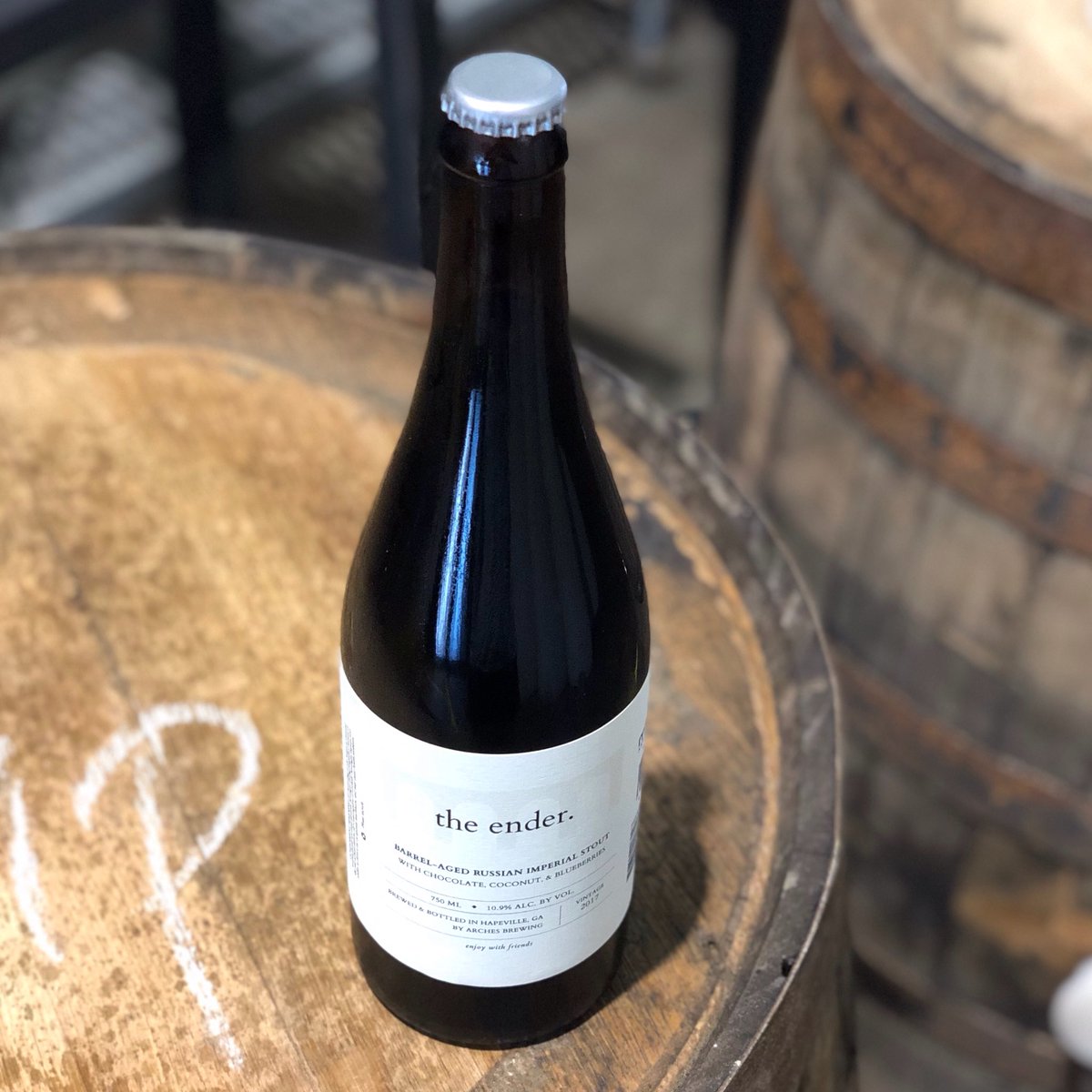 the ender. 750 mL bottles releasing this Friday at 3pm. Bourbon barrel aged RIS finished with the addition of coconut, vanilla beans, &amp; blueberries. Buy now, enjoy with friends later.