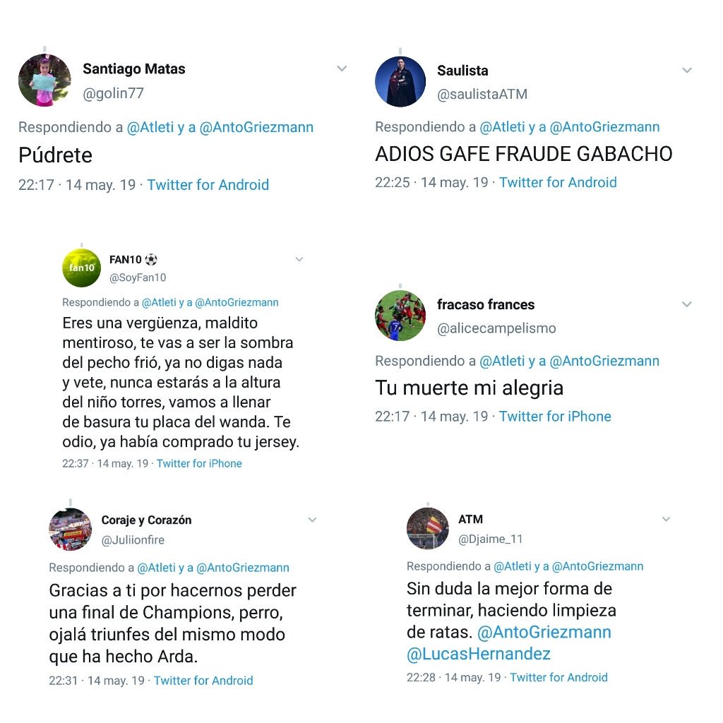 7Sempiterno7's tweet photo. Griezmann dice adiós al Atleti y la mejor afición del mundo le despide como sólo ellos saben. https://t.co/peGehRr3tx