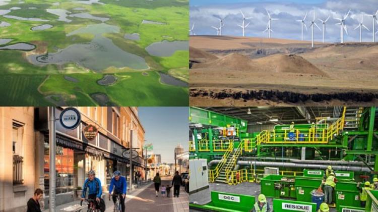 FrontierTony's tweet photo. The cover of our new paper on #infrastructure features a wetland, wind turbines, a bike lane & a recycling center.
If this isn't what you think of when you hear "infrastructure," may I suggest some light reading? https://t.co/pXux0bPUNh #blueprintfortomorrow #infrastructureweek https://t.co/LSQMz6HHoG