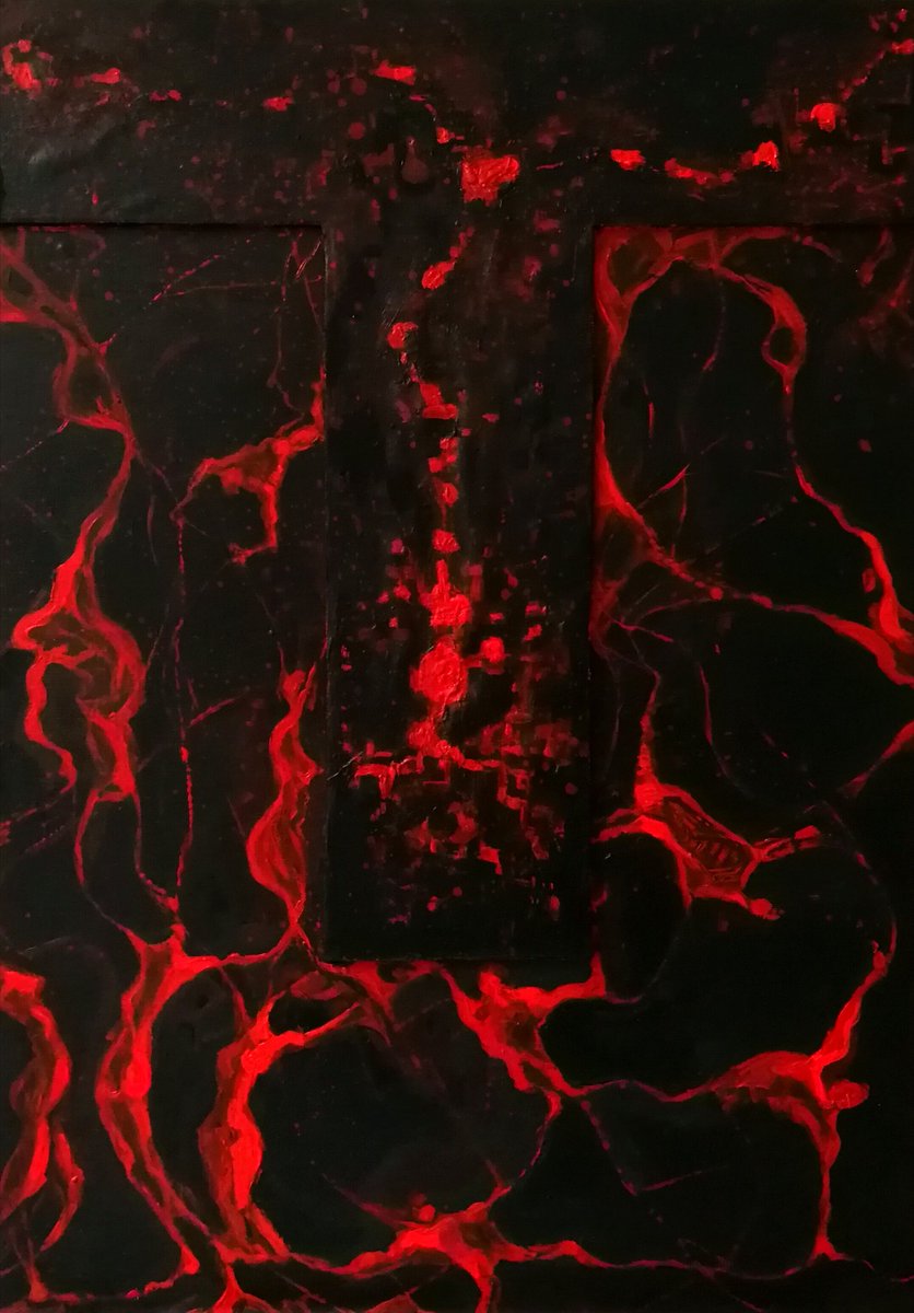 RebeccaIvatts's tweet image. My neuroplasticity work coming along... It "talks" rather nicely to 'Crucifixion (death of a neuron)' too... The latter inspired by incredible microscope imaging from @KCLWCIC
