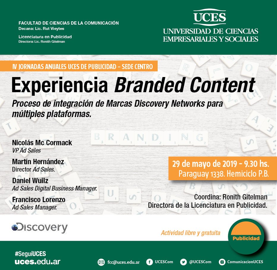 UCESCom's tweet photo. #UCESPublicidad 
🔜 Estas son algunas de las actividades que se desarrollarán en las próximas #JornadasUCESdePublicidad 🔜

Podés consultar el programa completo en este link ➡️
https://t.co/fa6Jpy5O7R

#Publicidad #IndustriaPublicitaria #Workshops #Experiencias https://t.co/jTFIym8Hf3