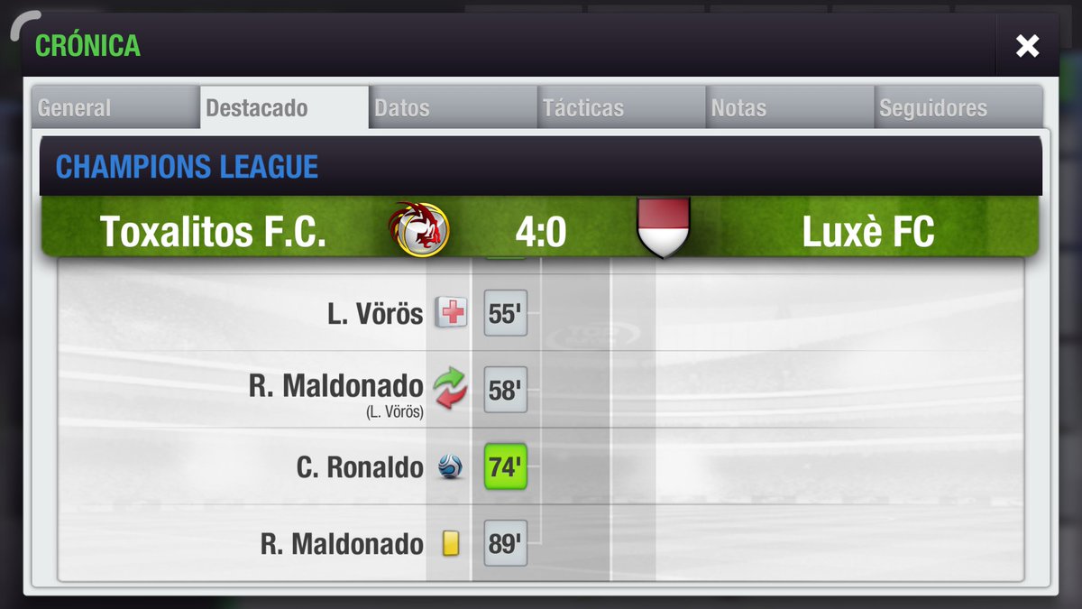 toxalitos's tweet photo. 💢Resumen - 📅14-5-19📅
Victoria 4-0 en la ida de octavos de final de la Champions League.
🔔L. Vörös de ha lesionado.

Victoria en la J15 de la Liga, ganamos 6-0 al #PabloFC

🏅Todos los goles de Insa, Piatek y Ronaldo (El tridente goleador de siempre🙅) https://t.co/TzRetb53gX