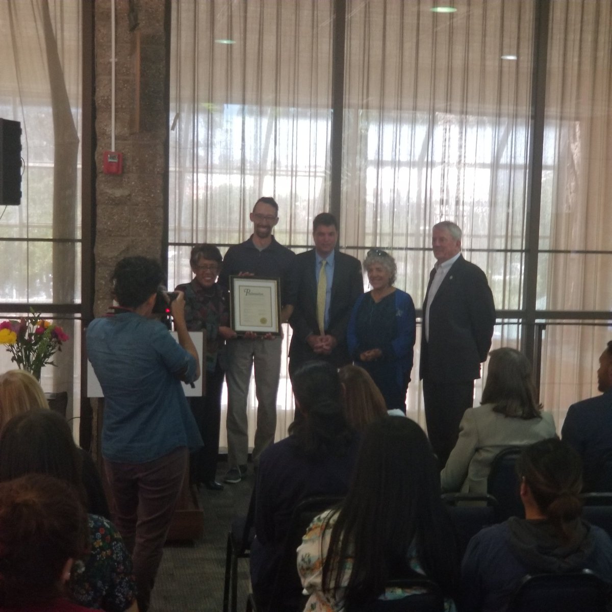 path2education's tweet photo. .@SDCEPresident hosting Classified Professionals Service Awards #educationalculturalcomplex with
@berniepr @carrollsdccd
Congratulations to my friend Lucy on 30 years of service! https://t.co/jPbTFivBdw
