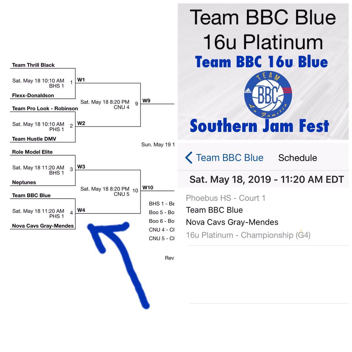 TeamBBC16uBlue's tweet photo. Team BBC 16u Blue 🔵 Schedule for 2019 @TheHoopGroup Southern Jam Fest, Hampton, VA.

Challenging Student Athletes- Maximizing Potential.

#EmbraceTheGrind #EmbraceTheStage #Lafamilia 🔵🔴⚪️ https://t.co/Tv5AAEno9D