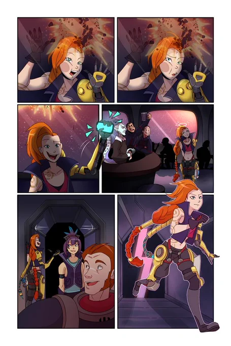 Hey!
 Someone was asking about our comics, and now I'm glad to tell you that we are preparing new big project about the Odyssey's universe! We hope that our comic will come out this month! 
I'd like to share with you a little sneak-peak...
Where Jinx is going? ? 