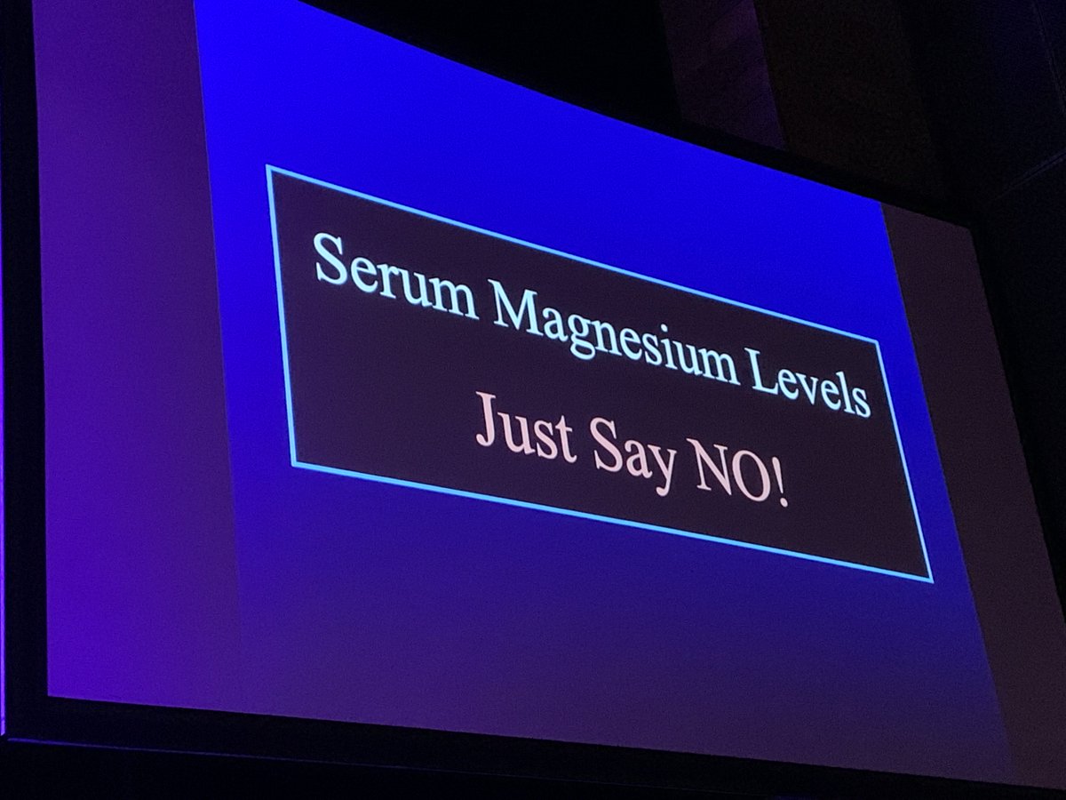 Manrique Umana McDermott (@umanamd) on Twitter photo Slovis: Thinking about taking a Mg level to assess for hypoMg? Just don’t!
Won’t reflect low body Mg.
If hypoK -> hypoMg
Suggest high Mg foods (potato, banana, avocado) or give IV
<a href="/EssentialsofEM/">Essentials of EM</a>
#EEM19 #essentialsofem Slovis: Thinking about taking a Mg level to assess for hypoMg? Just don’t!
Won’t reflect low body Mg.
If hypoK -> hypoMg
Suggest high Mg foods (potato, banana, avocado) or give IV
<a href="/EssentialsofEM/">Essentials of EM</a>
#EEM19 #essentialsofem
