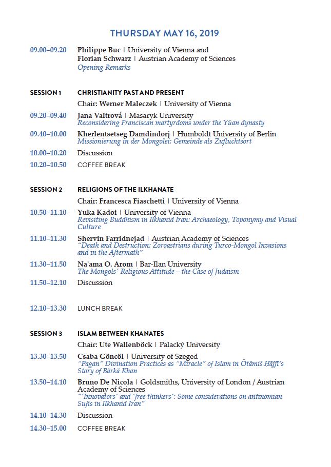 iranshenasi's tweet photo. "The Mongols and Religions" Int. Conference, 16-17 May 19, Vienna. 
The establishment of the Mongol empire changed the religious map of Eurasia. This conference aims to discuss different aspects of religions and religious life in the Mongol empire (More: https://t.co/rC8KGSuZNF). https://t.co/SH5a0xgYYy