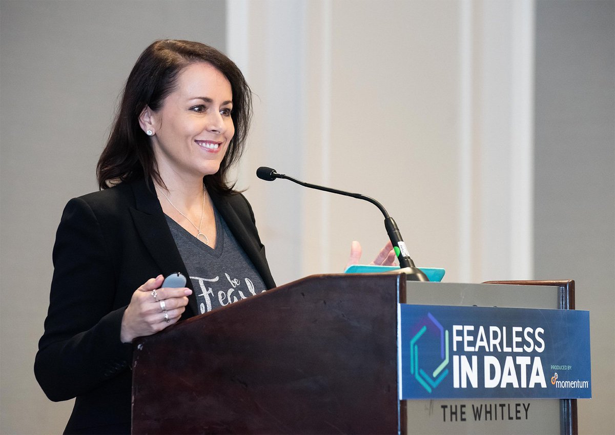 Switch's tweet photo. "There's no reason why the entire internet cannot be powered sustainably if we as leaders all choose to make that happen." @Switch CIO, Missy Young @MissyByte at #FearlessinData in Atlanta. #DataScience #Analytics #WomenInSTEAM #WomenInTech @momentumeventco https://t.co/tJmuJESd3Z