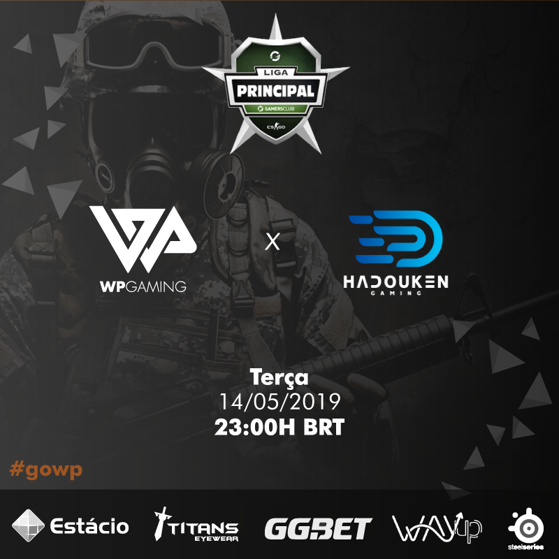 wpgamingoficial's tweet photo. [CS:GO]

Hoje (14/05) às 23h tem jogão contra a @hadouken_gg , válido pela Liga Principal de CS:GO da @GamersClubBR
Vamos em busca de mais uma vitória!!

#gowp #ggwp #csgo https://t.co/ARUbj15KqN