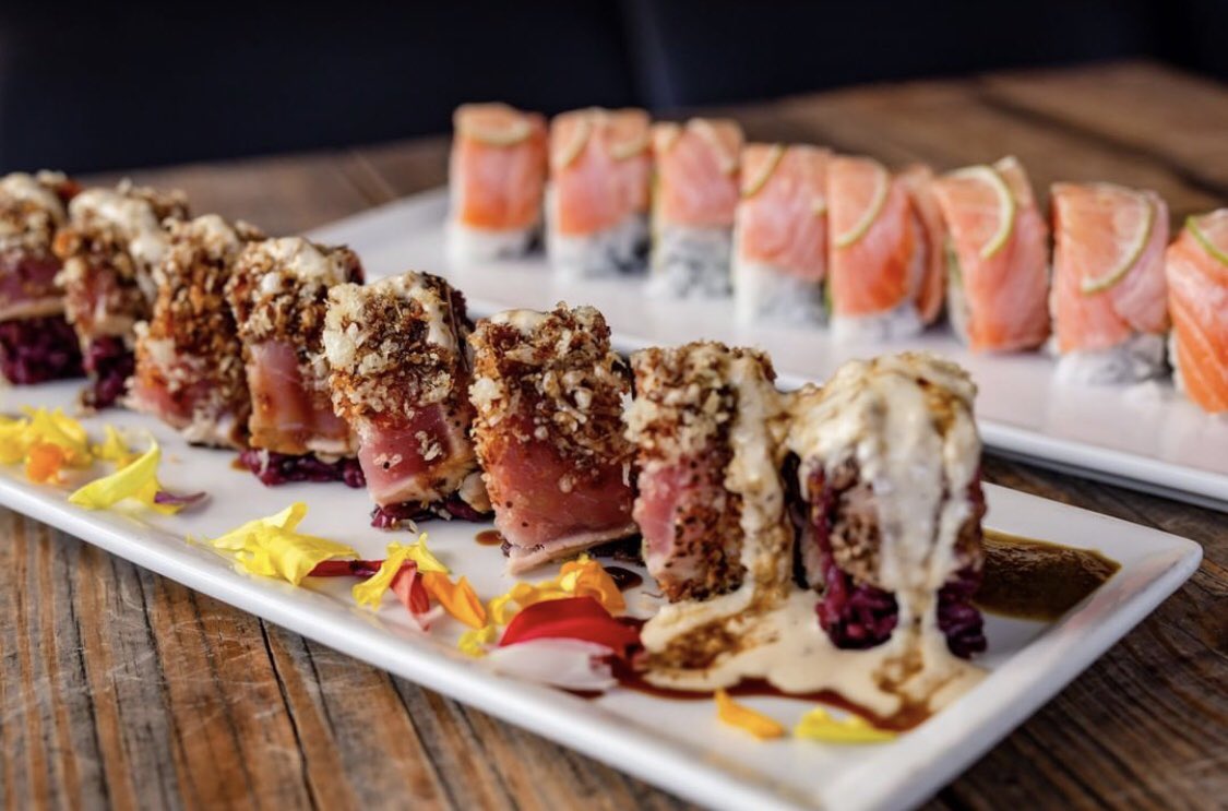 Forbidden ride roll and seared lime roll from <a href="/tenasianbistro/">Ten Asian Bistro</a> 😋. #dineNB