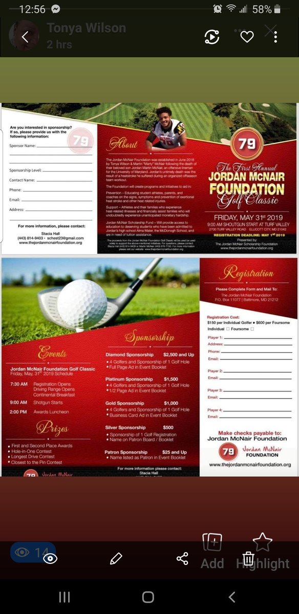 🏌️‍♀️🏌️‍♂️🏌️‍♀️🏌️‍♂️its not too late to sign up to golf or become a patron or sponsor.....#golfingforacause #turningpainintopurpose #jordan4ever