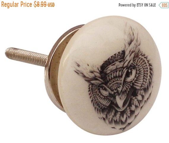 Eclecticcabinetknobs On Twitter On Sale 2 Ceramic Owl Knobs