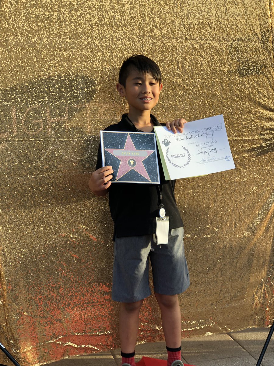 Congratulations to this star movie maker. So proud to have one of my kiddos featured at the <a href="/TUSDschools/">Tustin Unified</a> Elementary Film Festival and being a finalist for best editing!!