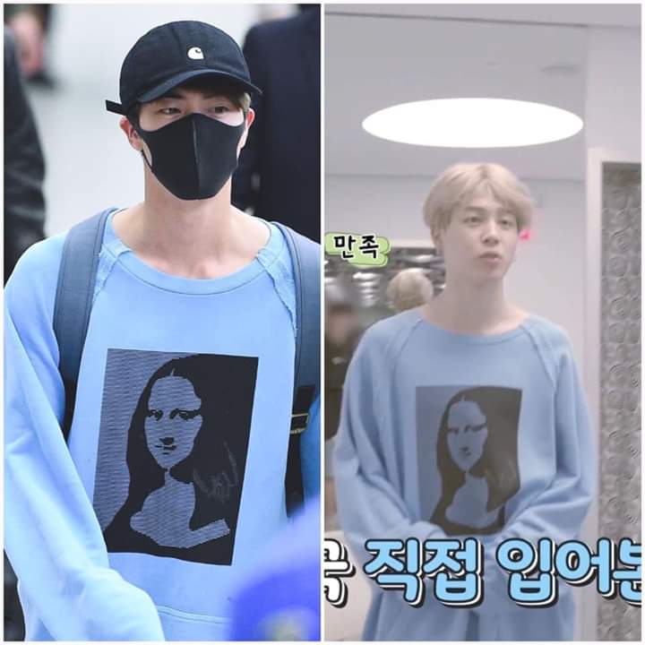 axeLaMaexx's tweet photo. Jimin bought Jin two clothes becasue Jin come with him in his penalty. Awwww so sweeeet💖💜 CCTO #BTSEp71 https://t.co/Ae8eeJRjyN