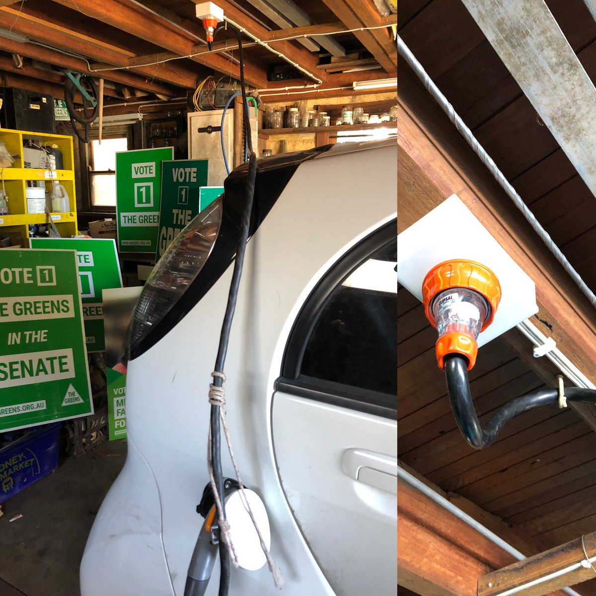 1amandafindley's tweet photo. @nyunggai Warren please stop with your BS if you had bothered to ask me I could have shown you how to charge an electric car - every house hold already has and EV charge point it’s called a powerpoint! #stupidliberallies #evolvenotrevolve #nocred #ClimateActionNow https://t.co/nfn9sdtW3f