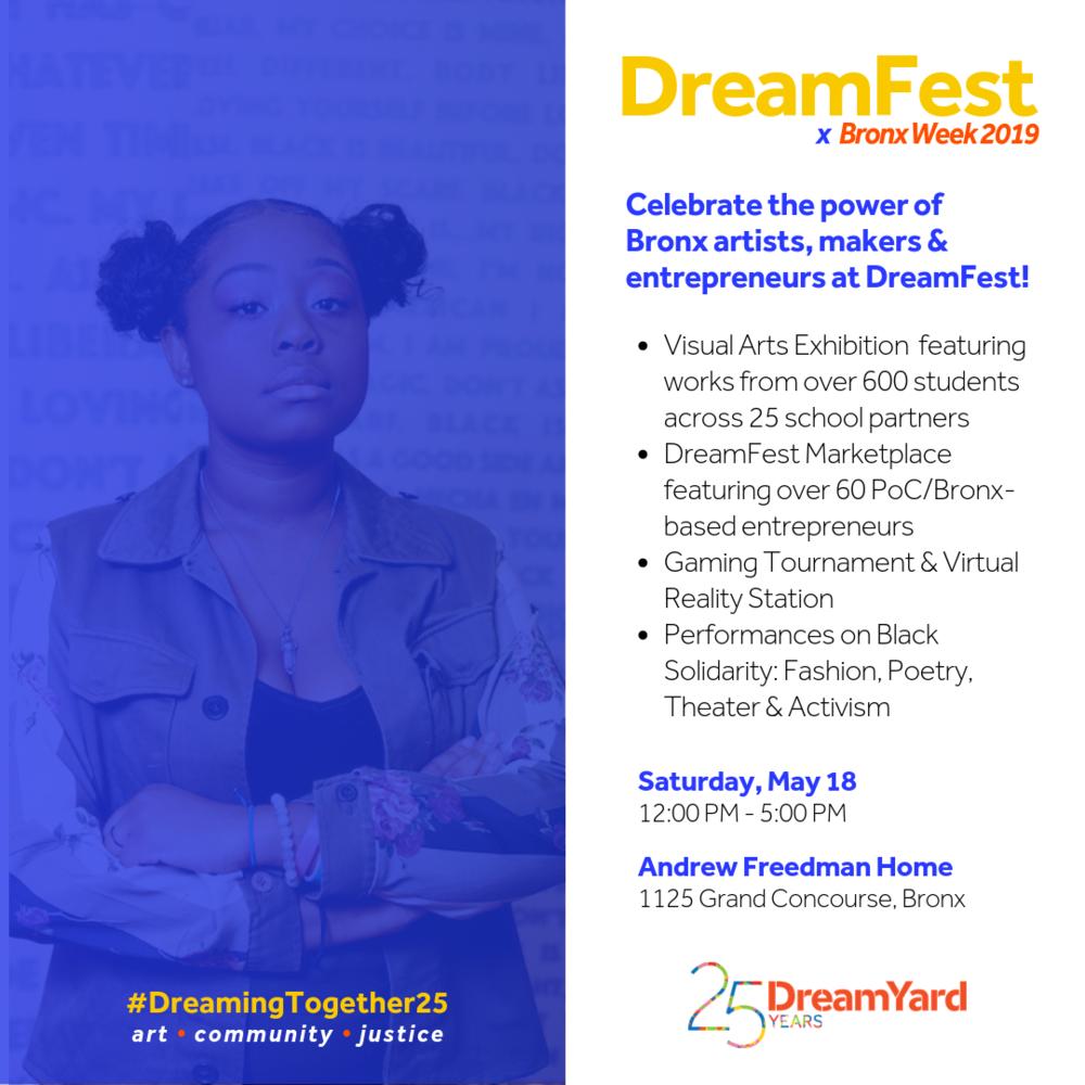 @AFHBronx presents @Dream_Yard's #DreamFest x #BronxWeek2019 this Saturday, May 18 from 12-5pm in the #AndrewFReedmanHome 1125 Grand Concourse, #Bronx, #NY 10452 For more info: facebook.com/events/2446022… #DreamingTogether25 #Art #Community #Justice #NewYorkCity
