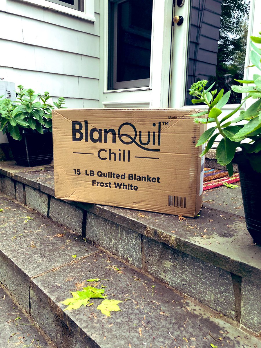 Just arrived! Our third <a href="/myblanquil/">BlanQuil</a> weighted blanket... this one, the chill, gives you a cool hug at night. Can’t wait to see what <a href="/mrsstandupkid/">Tiffanie Wong!</a> thinks! I’ve nearly converted the whole family! #anxiety #MentalHealthAwarnessWeek