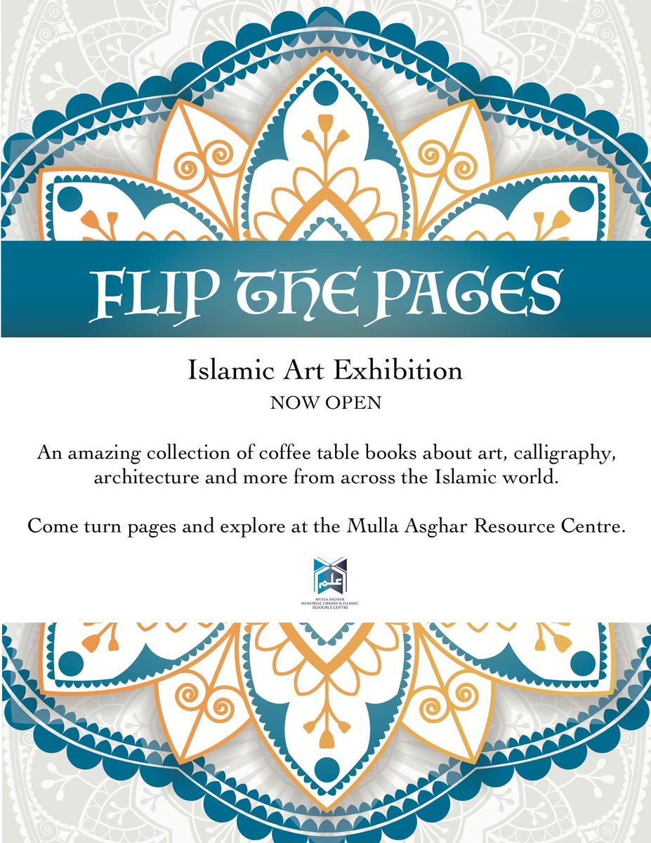 MullaAsgharLib's tweet photo. Swing by MARC tomorrow for the first day of our Islamic Art Book Exhibition! We're open from 1-8:30 pm. https://t.co/xLVMf3F4K0
