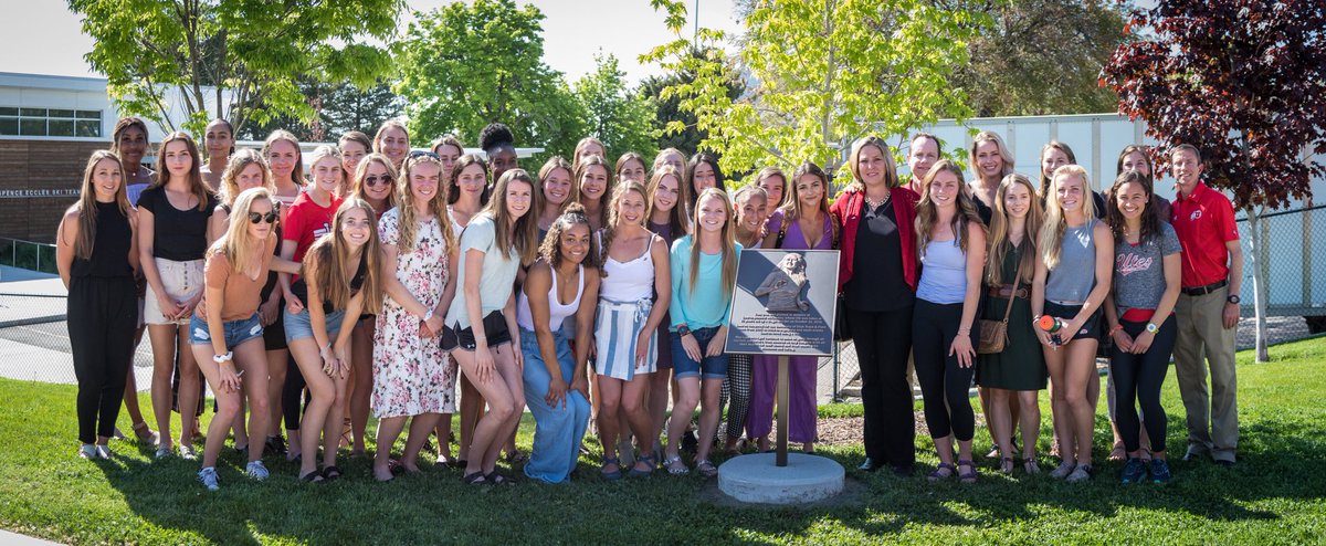 Today we gathered with @utah_trackfield, family and community members to unveil a plaque in memory of Lauren McCluskey at the McCarthey Track &amp; Field Complex. May her light always shine.