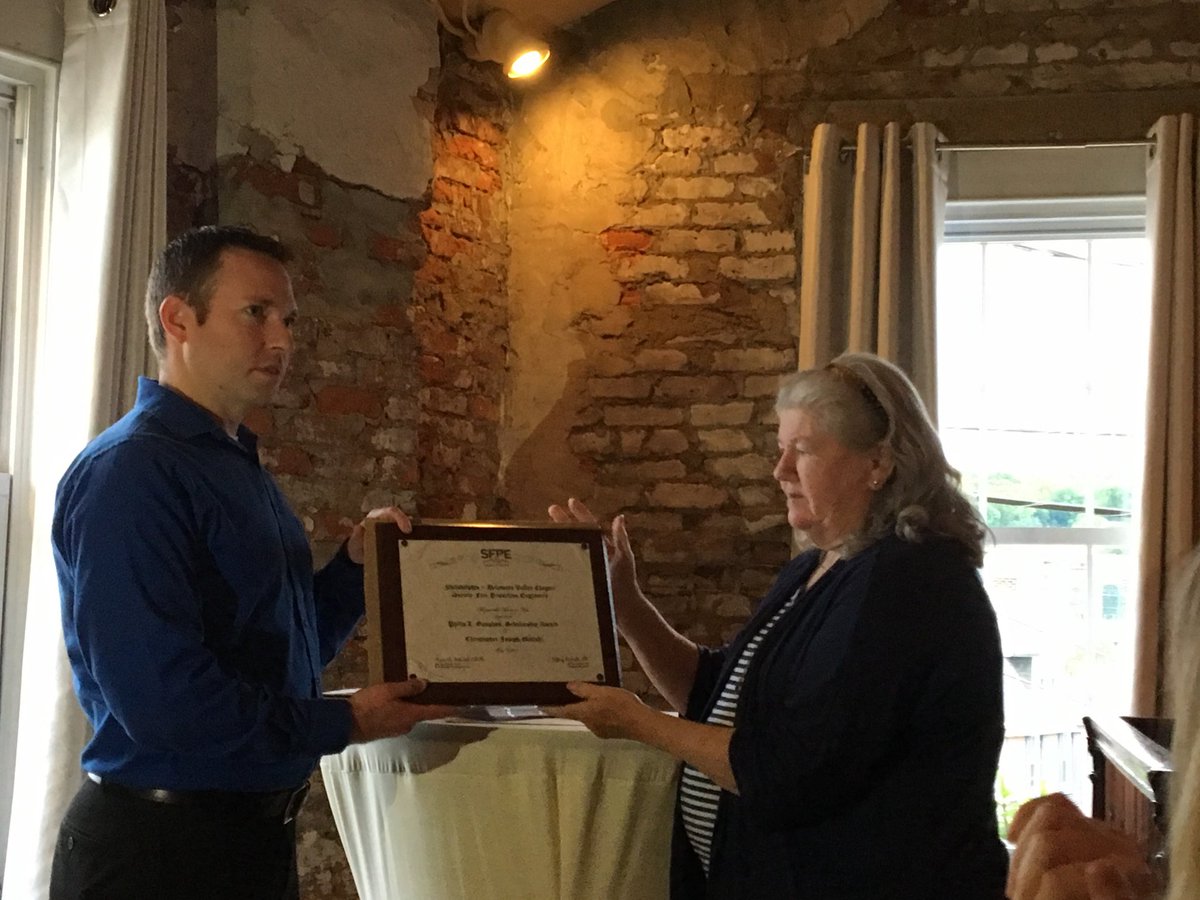 AscetCob's tweet photo. #SFPA Annual Business Meeting Kathy Gaughan presents the Annual Phil Gaughan Scholarship Award to Christopher Maitski https://t.co/iwe4bpBl7b