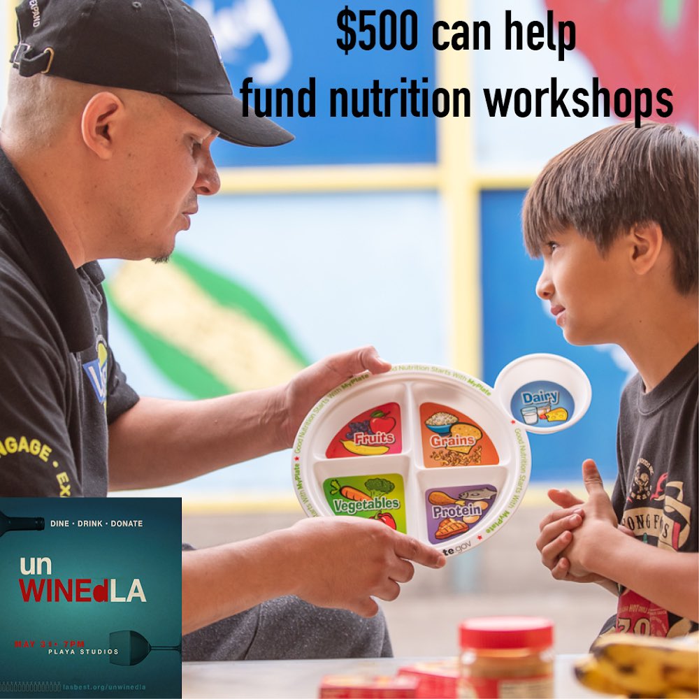 LAsBEST's tweet photo. It’s time to #unwinedla with #lasbestafterschool on Friday, 5/31. Get your tickets before they sell out! Your ticket will help keep kids 5-12 years old safe #afterschool - when it’s dangerous for young kids to be on the streets. #partywithapurpose https://t.co/MShHMviyAg https://t.co/s6AJJqDQIp