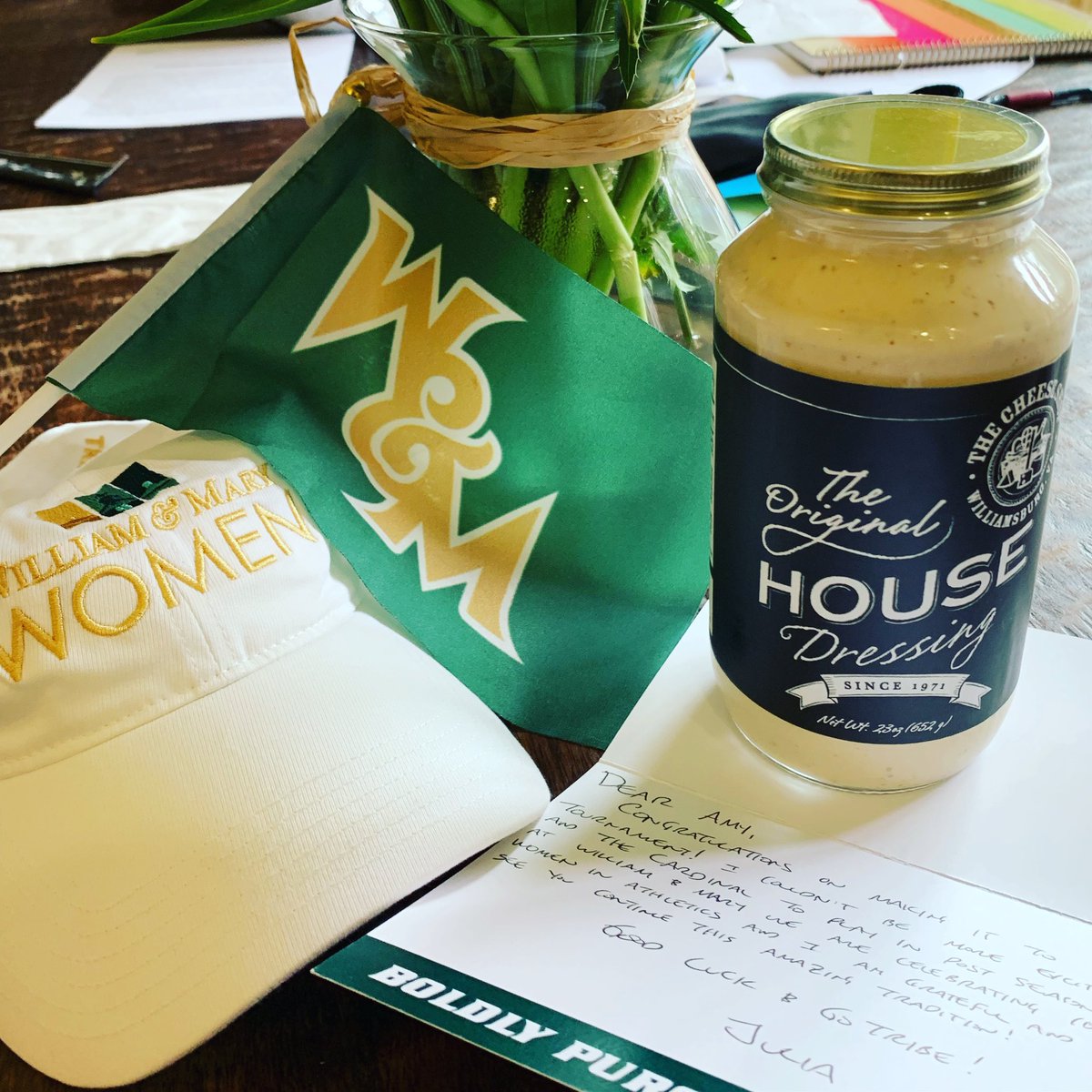 AmyBokker's tweet photo. The Tribe sending a congrats package!! Wishing @StanfordWLax good luck @ NCAAs. Cheese House dressing - the 💣 #thankyouW&M #breadends&house https://t.co/dVEtSUw6I0