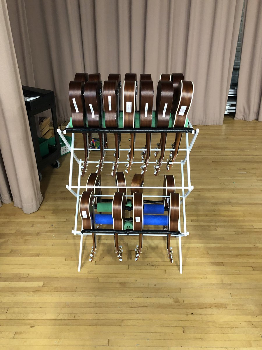 azwangmusic's tweet photo. It’s not easy to store the 22 ukuleles used by the students at @Castlewood186, but thanks to a great idea given to me by @nyctchrofgenius we now have a brand new ukulele storage rack. https://t.co/YG3OitZ1W4