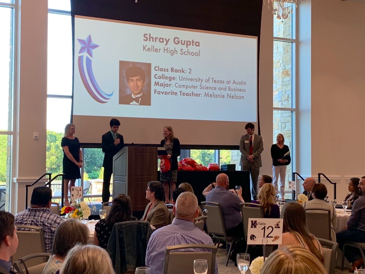 KellerISD's tweet photo. Beautiful remarks about teachers continue tonight with the top 10 graduates from @KHSIndianNation. #CelebrateKISD https://t.co/FTWHb2PUEs