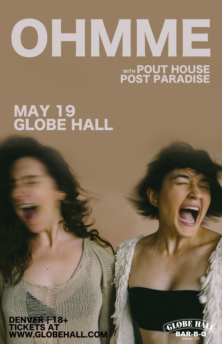 Denverites! Come get a globe spritz at <a href="/GlobeHallDenver/">Globe Hall</a> this Sunday 5/19 then bask in the sounds of @Ohmmemusic , <a href="/PostParadise/">danielle</a> , &amp; us. Tix are $10 and BOGO! When does that ever happen?!