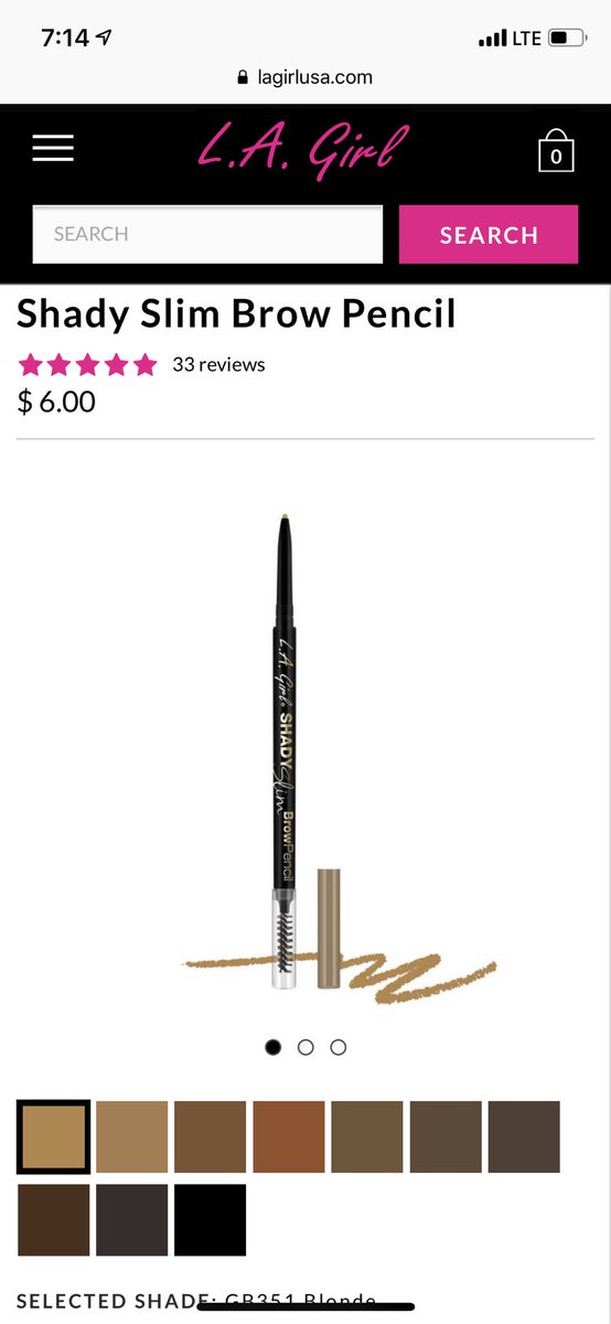 The  @lagirlusa shady slim brow pencil is only $5.99 has a great micro tip, the shades have awesome undertones, and it’s honestly great for filling your brows in and creating natural hair like strokes! If you can’t afford brow wiz, this is for you!