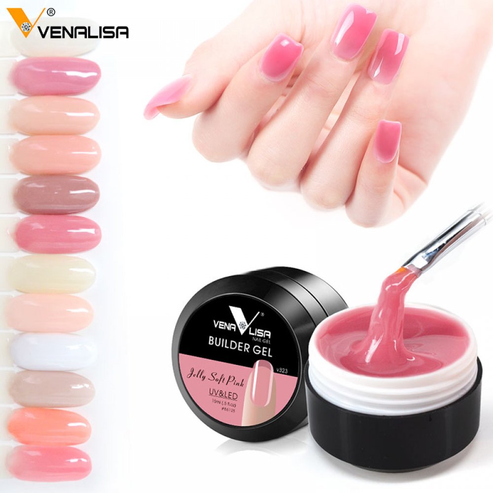 #nailart 12 Colors UV Builder Gel 15ml - Franch Nails Acrylic Hard Camouflage Jelly