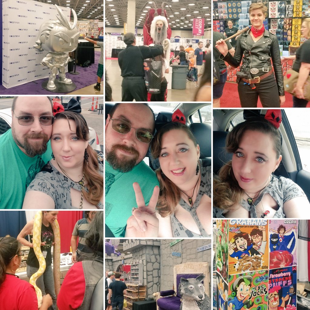 MinxyMisty's tweet photo. Day 1: Snakes, statues, costumes & ceral box art, oh & us! Here they are, photos from #dallascomiccon #dallasfanexpo #dallasfandays #fanexpodallas back on May 3-5, 2019 @ the Kay Bailey Hutchison Convention Center with @MattAllenNerd! https://t.co/wCX1SVoLAh