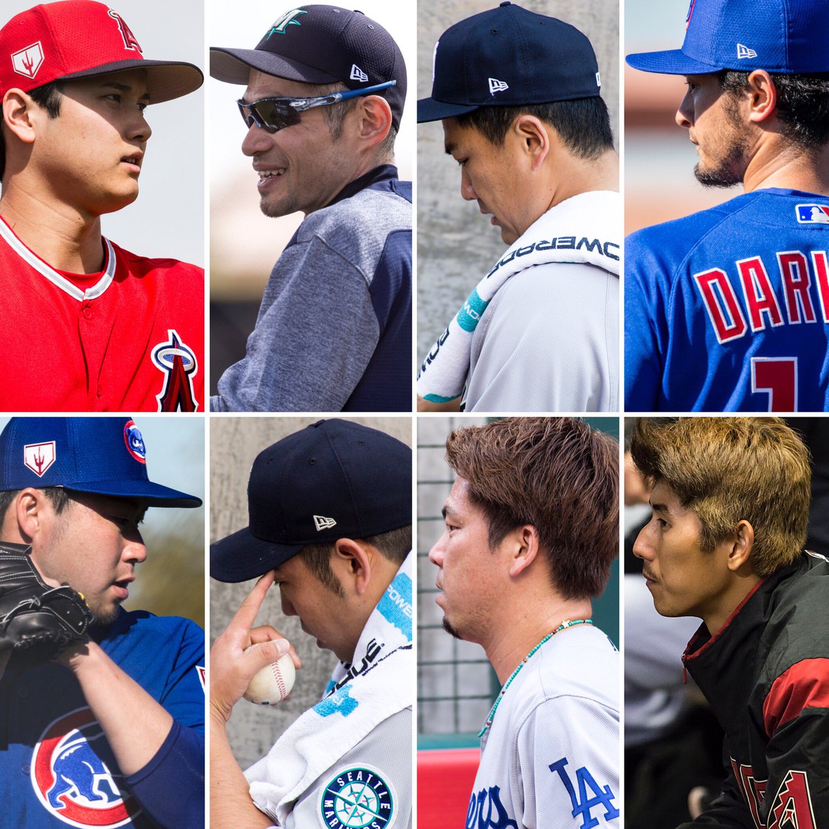 ヨシサワ Yoshi Sawa Di Twitter 8人の侍の横顔 大谷翔平 イチロー 田中将大 ダルビッシュ有 田澤純一 菊池雄星 前田健太 吉川俊平
