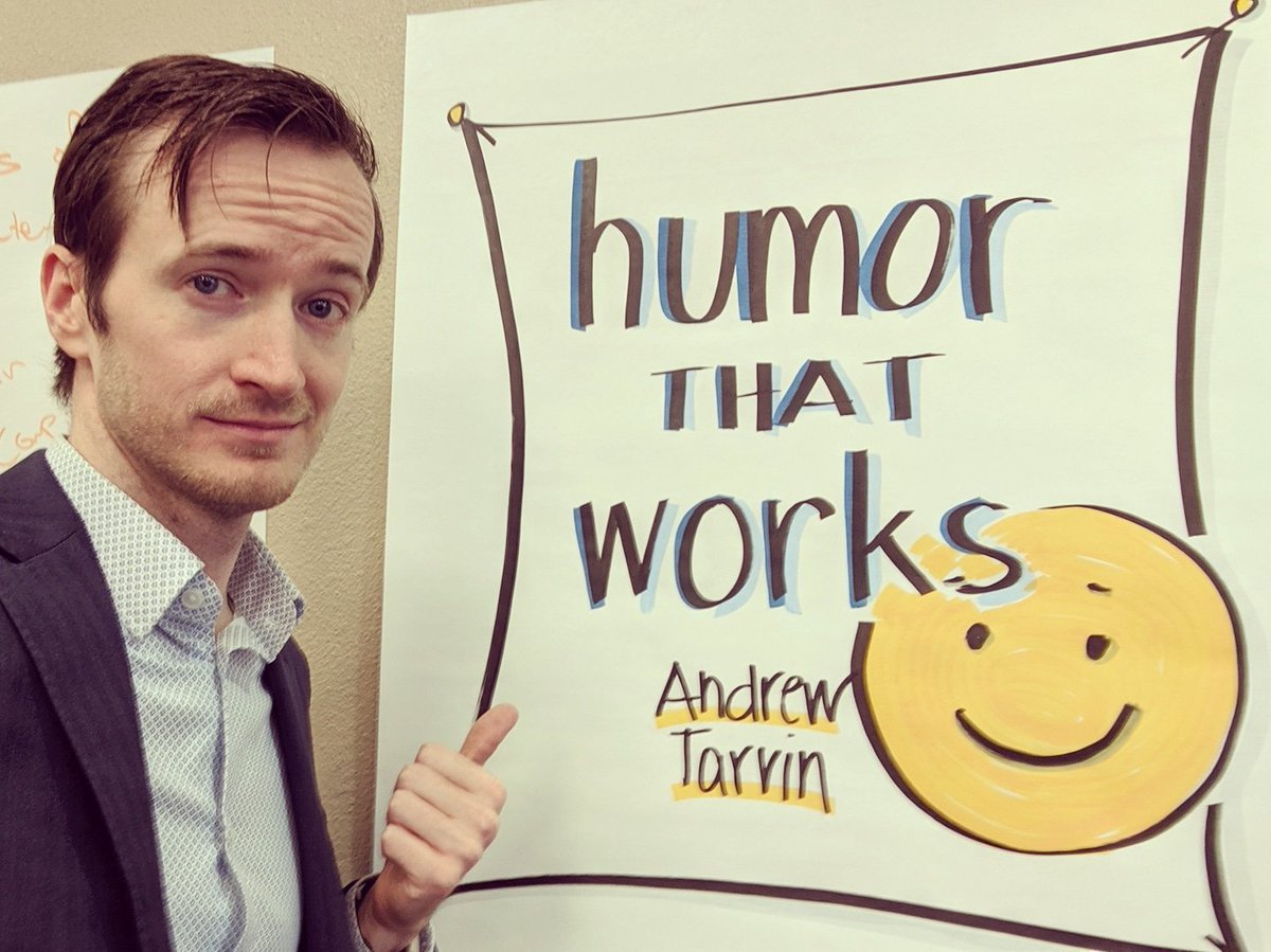 tarvintalks's tweet image. The handwritten welcome sign from my session with @vistage this morning, complete with smiley face inspired by the #HumorThatWorks cover. Shout out to @functiongourmet for drawing it! #speaking #event #sign