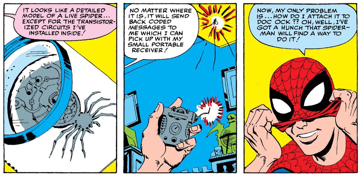 oldComics's tweet photo. Ok quick side tangent. It really upsets me how the #mcu made it so Tony gave Peter all his gadgets instead of Pete making them himself. Really takes a lot away from spidey’s character imo. https://t.co/gPMVRZcxWx