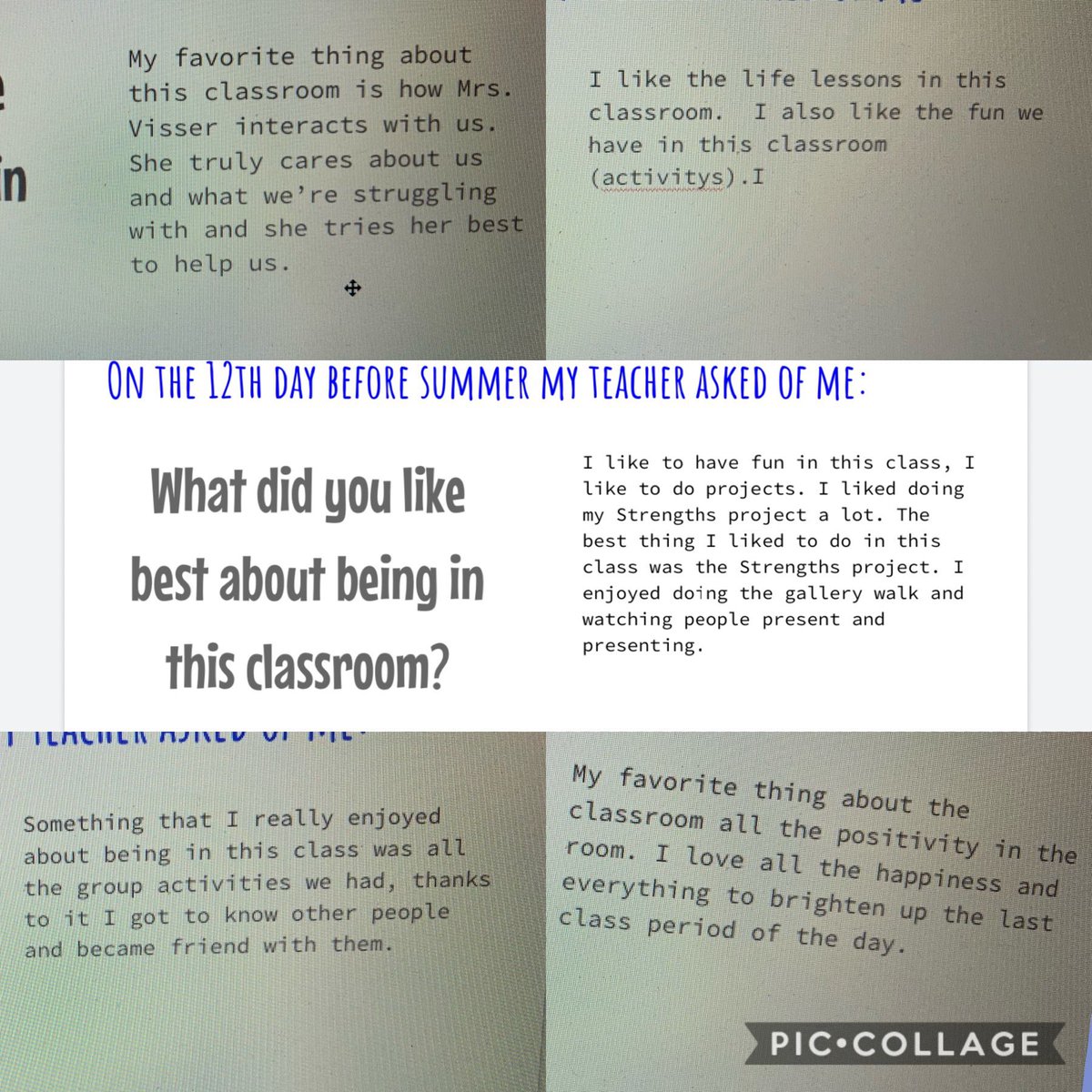 BVisserELA's tweet image. No End of Year Google Form here. Enter the Twelve Days of School Left my teacher asked of me🎵 slides &amp;amp; each day is a Quick Write! Only on 11, but y’all- the responses are SO insightful &amp;amp; thoughtful! ❤️Proof: it’s about relationships!#WICORwars #cmscoltsavid