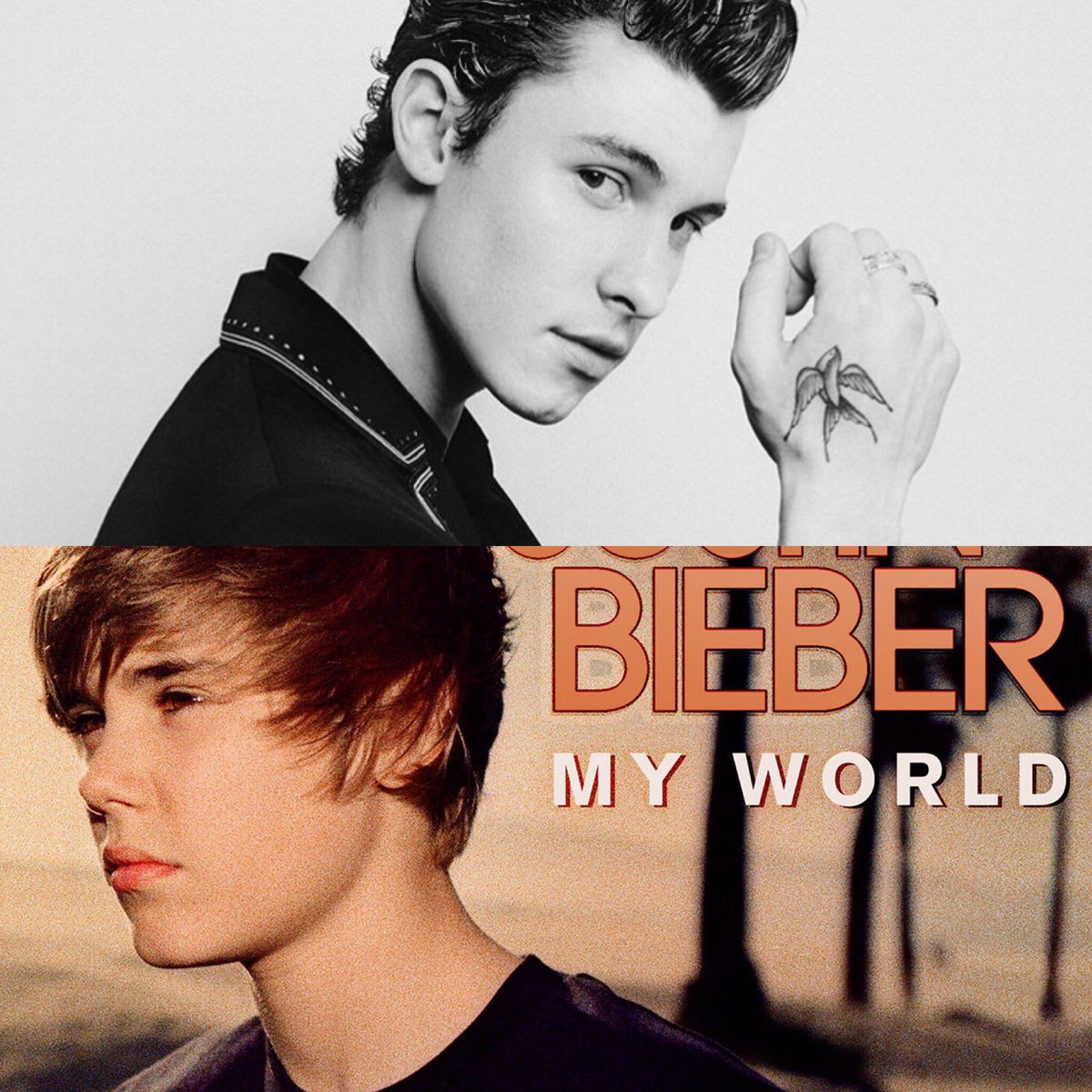 JBCrewdotcom's tweet photo. "I would be lying if I didn't say Justin Bieber. I would just be truly lying. Everything off the 'My World' album, was my favorite song." - Shawn Mendes when asked who his favourite Canadian artist was growing up https://t.co/2HH72SXJIy