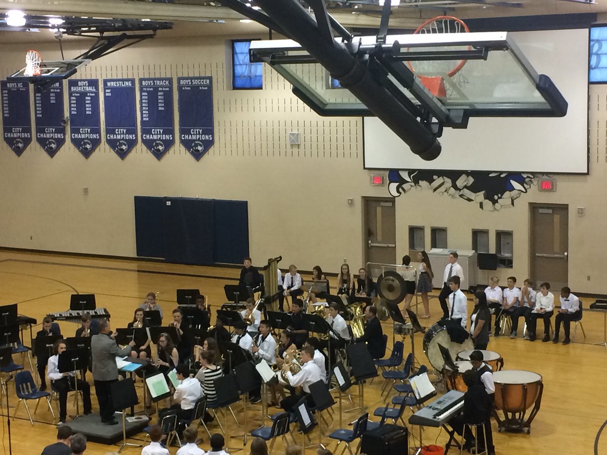 VodehnalAP's tweet photo. Buffett 6, 7, and 8 bands performed an excellent final concert!  Congrats to @BuffettBandDr and students! Our band teacher Mr. Cosby played tuba.@buffettmagnet https://t.co/AkVeLzpCTQ