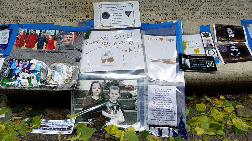 DCBikeBlogger's tweet photo. It's National Police Week.  Check out the detail in this photo of Mementos Left at the National Law Enforcement Officers Memorial.  More photos at:   https://t.co/cVGRbx9WxG  #NationalPoliceWeek2019 #BackTheBlue #BlueLivesMatter https://t.co/WeojALRYa9
