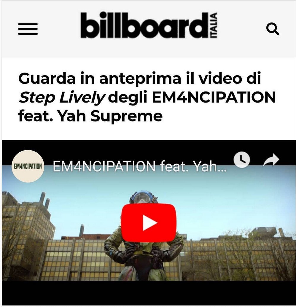 Regram @alerossidrums 
WOW 💥 Il primo video clip di @em4ncipation è in anteprima su <a href="/billboarditalia/">Billboard Italia</a> #steplively #em4ncipation #videoclip #bagana #billboard #italia #hiphop #rock #jazz #nowplaying  #alerossi #istanbulagop #evans #promark #bode #pirames #milan #goldmusic