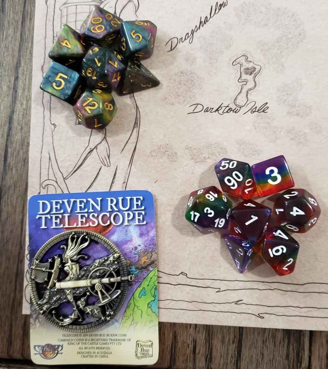 TabletopLoot's tweet photo. Ever heard of @TearableMonster? 

To help them we're doing a giveaway! 
1:Follow them
2:RT this tweet

For a chance to win an AUTOGRAPHED @DevenRue map of the #MenagerieCoast from @CriticalRole, the dice, &amp; map weights!

Drawing: May 25th at 9PM CDT
https://t.co/iJI3QGEDRq
#dnd5e https://t.co/jDe5KfJmZL